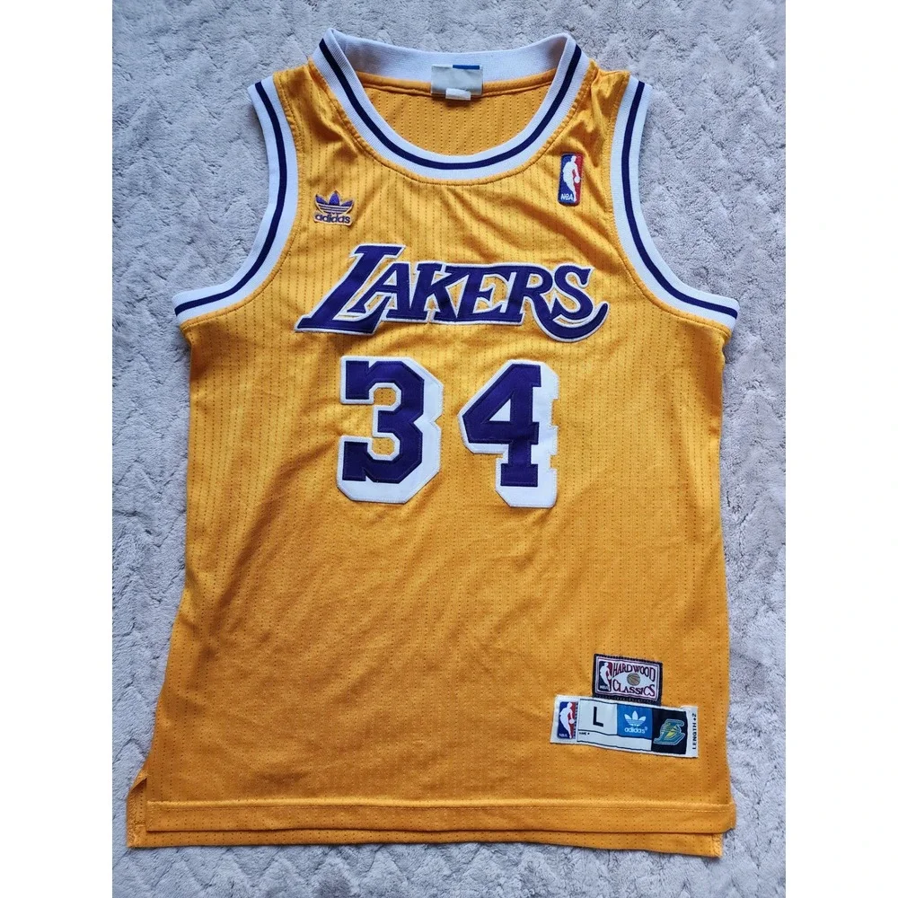 Adidas Los Angeles Lakers Shaquille O'Neal 34 Hardwood Classics Jersey Mens L